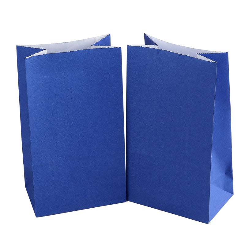 Partay Shenanigans Party Favor Bags - 50 Pack Kraft Paper Goodie Gift Lunch Treat Bags - Party Supplies for Theme Kids Birthday - 5"x3"x9" (Navy Blue) - Image 4